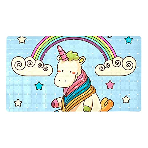 Tapis de bain avec ventouses antidérapant licorne pour douche - 2