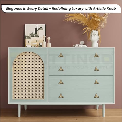 Image of Y Shape Knob for Drawer /Decorative Knobs and Pulls /Drawer Knob /Door Knobs for Drawers (Zinc Alloy /Brass Antique Finish) Pack of 4-| 3 Years Warranty |