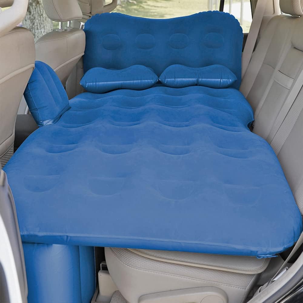 SAYGOGO Inflatable Car Air Mattress Travel Bed - Thickened Car Camping Bed Sleeping Pad with Car Air Pump 2 Pillows for Car Tent SUV Sedan Pickup Back Seat - Black : Sports & Outdoors