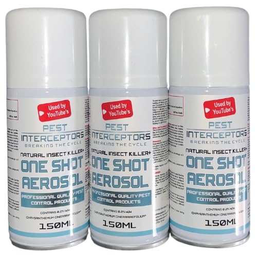 3 x ONE Shot AEROSOL Professional Powerful Automatic Release Insect Control Fogger: Swiftly Eliminate Flying and Crawling Pests 150ml 3 Pack