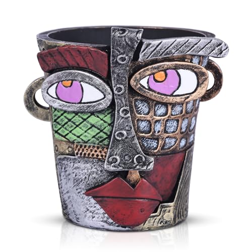 MINI Abstract Face Planter Pot, Whimsical Head Planter with Face