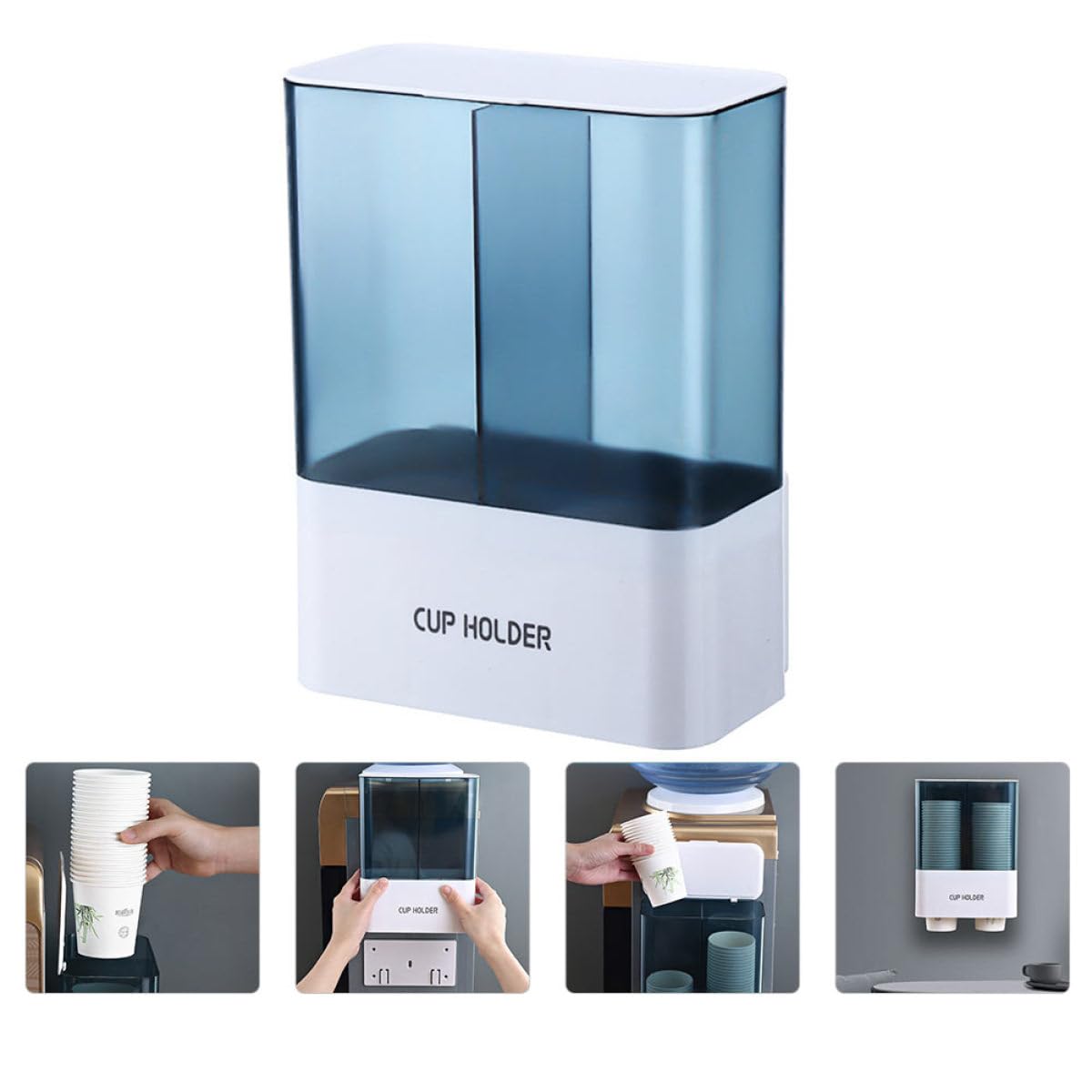 Dispenser Automatico per Bicchieri Monouso da Parete Copertura Protettiva, Organizer Salvaspazio per Ambienti Professionali e Casa