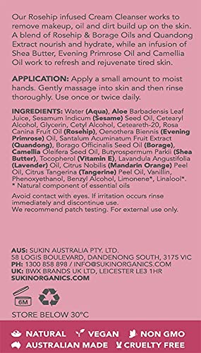 Sukin Rose Hip Cream Cleanser 125ml nettoyant crème visage