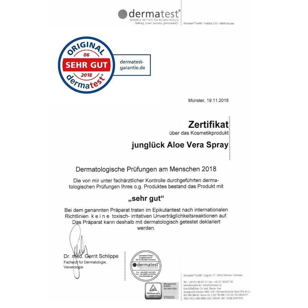 JUNGLÜCK Before & After Sun Körper-Set | Sonnenmilch Körper SPF 50+ 100ml + Aloe Vera Spray 250ml + Gratis Mini Sonnenfluid SPF 50