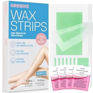 60PCS Wax Strips for Hair Removal &...