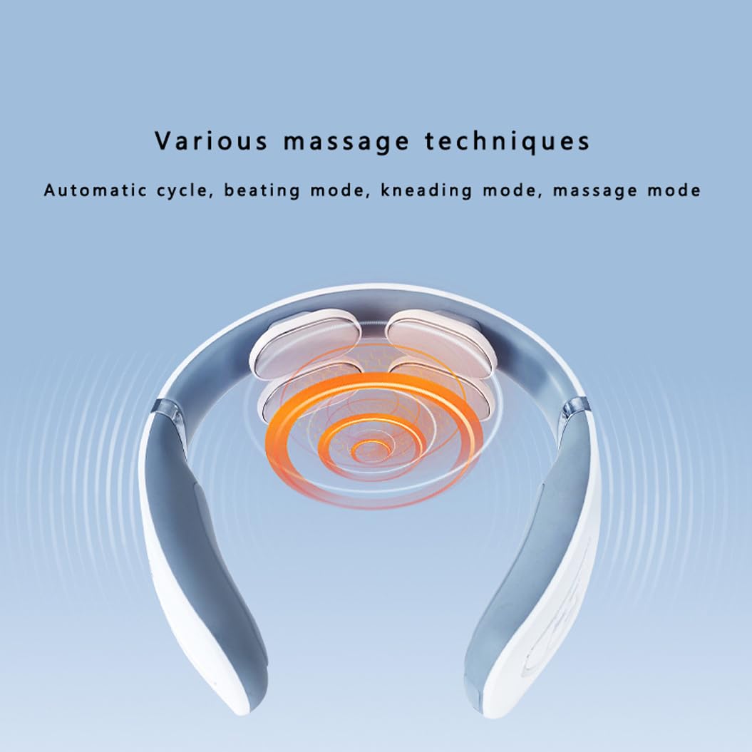 Massaggiatore Collo Intelligente,Impulso Elettrico Massaggiatore Cervicale,Massaggiatore Della Colonna Cervicale,Regalo per Uomo Donna,3 modalità, gestibili tramite telecomando C