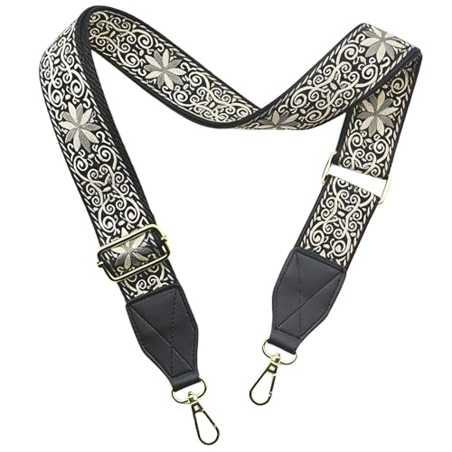Image of Purse Strap,1.5 inch Leather End Shoulder Strap Adjustable Replacement,Retro Multi-Pattern Crossbody Bag Straps