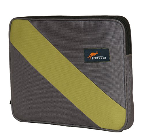 Image of Protecta Knighted Laptop Sleeve for MacBook Air /MacBook Pro Retina & Other 13 Inch Slim Profile Laptops (Grey & Green) - Elementary Series