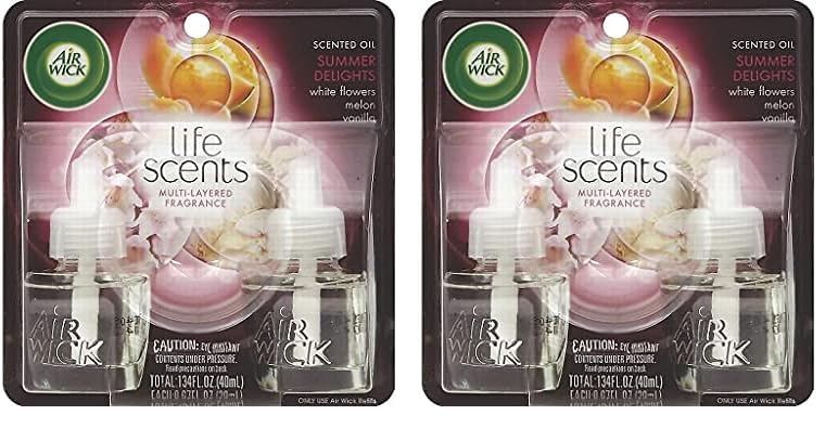 Recambio de aceite aromático Air Wick Plug-in, 2 unidades, Delicias de verano, ambientador, aceites esenciales (paquete de 2)