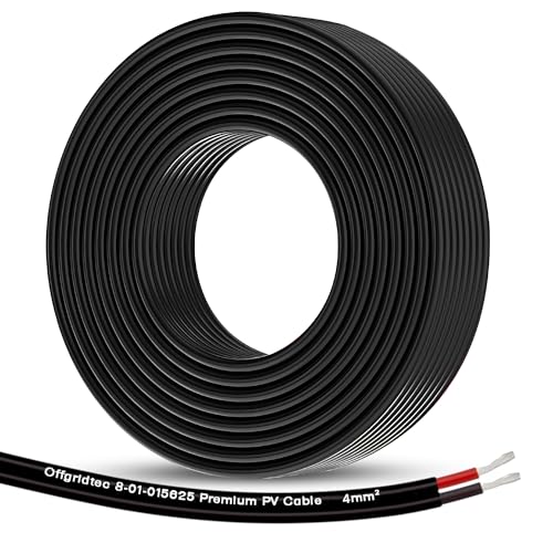 Câble solaire 2 x 4 mm² Offgridtec noir de 20m pour installation photovoltaïque robuste