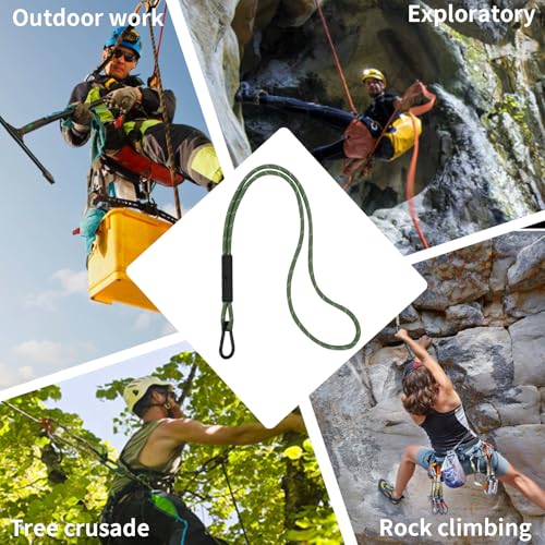 WWFFEN Tree Swing Ropes Heavy Duty, 104cm（41"） Hammock Strap Hanging Kit with Carabiner for Outdoor Playground Swing Tree Swing Hammocks Accessories, Load Capacity 453 kg, 1Pack, Green - Image 6