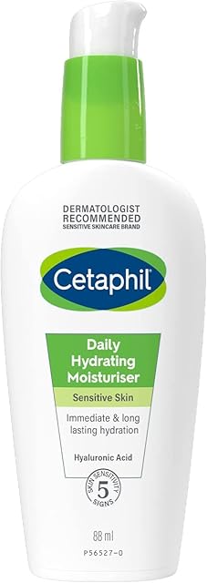 Cetaphil Daily Hydrating Face Moisturiser, 88ml, For Sensitive Skin, With Hyaluronic Acid (Packaging May Vary)