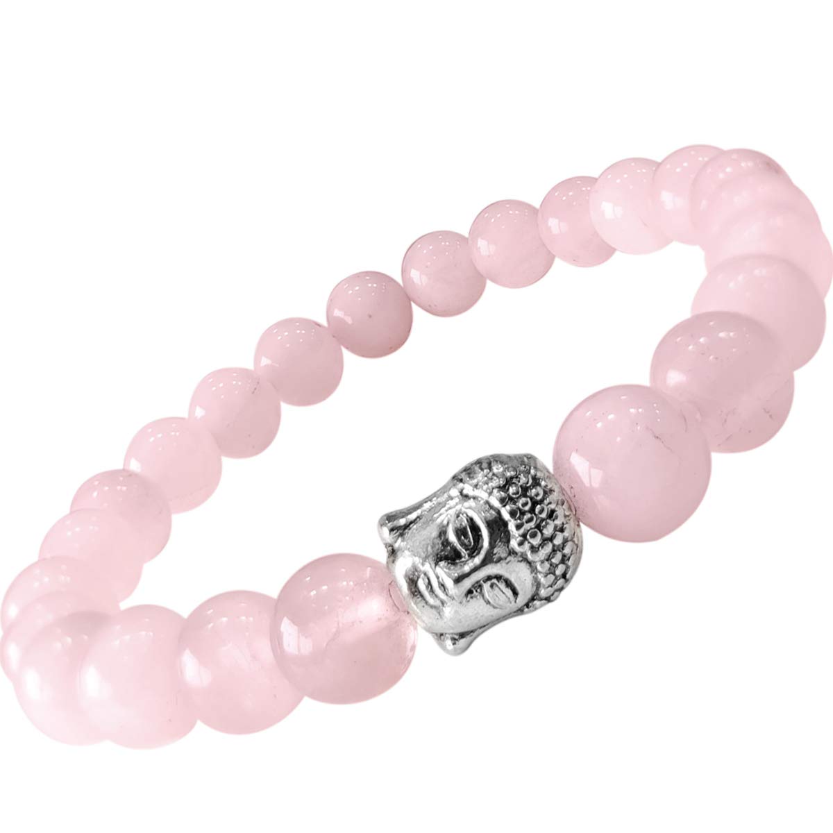 Shubhanjali Unisex Adult Rose Quartz Crystal Stone Buddha Bracelets 8 Mm | Reiki Healing Rose Quartz Buddha Bracelets | Elastic Round Beads Bracelet For Couple Valentines Love Gift (B08YDCQSFN) Amazon Price History, Amazon Price Tracker