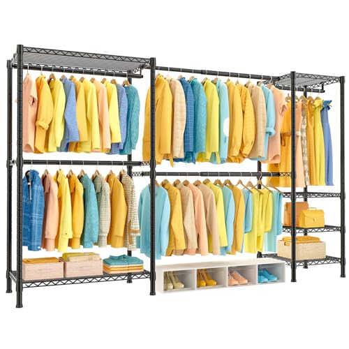 SEMHOR E01 Expandable Heavy Duty Clothes Rack, Free Standing Closet