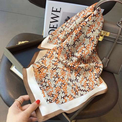 100% Mulberry Silk Square Scarf, 26" x 26", Women's Neckerchief Headscarf, Gift Packed2