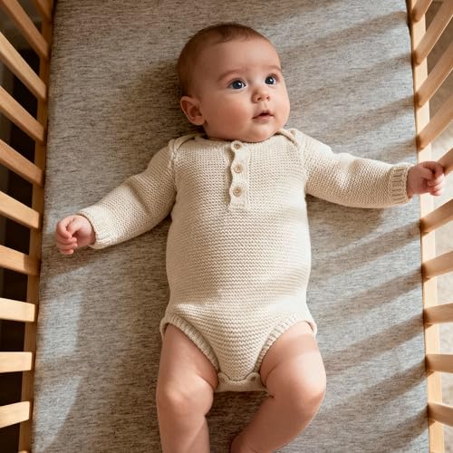 Image of Gllquen Baby Organic Cotton Bassinet Sheets (33 inchx17 inch) 2-Pack Grey | 100% Cotton Bassinet Mattress Sheets, Compatible with Halo, Graco, Baby Delight. Soft, universal fitted for girls boys unisex
