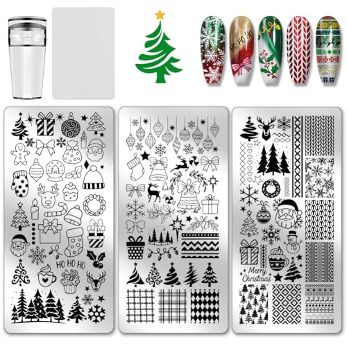 PH PandaHall 3pcs Christmas Nail Stamp Plate Santa Claus Tree Snowman Pattern Print Art Template Stainless Steel Snowflake Pattern Nail Image Plate for Christmas Nails Decoration 4.7x2.3 inch PH PandaHall 3pcs Christmas Nail Stamp Plate Santa Claus Tree Snowman Pattern Print Art Template Stainless Steel Snowflake Pattern Nail Image Plate for Christmas Nails Decoration 4.7x2.3 inch