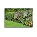 Produktbild CALVENDO Premium Textil-Leinwand 45 x 30 cm Quer-Format Blumen am Gartenzaun, Leinwanddruck von Monika Lutzenberger