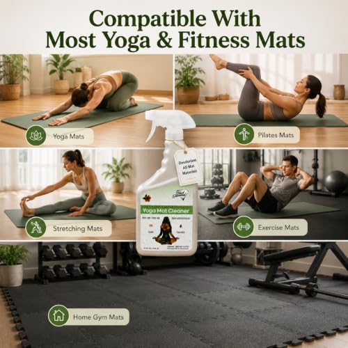 Black Diamond Stoneworks Yoga Mat Spray Cleaner: USDA Certified BIOBASED- Essential Oils, Safe for All Type of Materials, Exercise, Pilates, or Workout Mats. (1 quart)