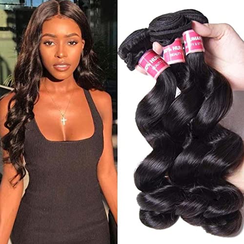 Beauty Forever Hair Brazilian Virgin Hair Loose Wave Weft 3bundles 100% Unprocessed Human Virgin Remy Hair Extensions Natural Color 95-100g/pc (16 18 20)