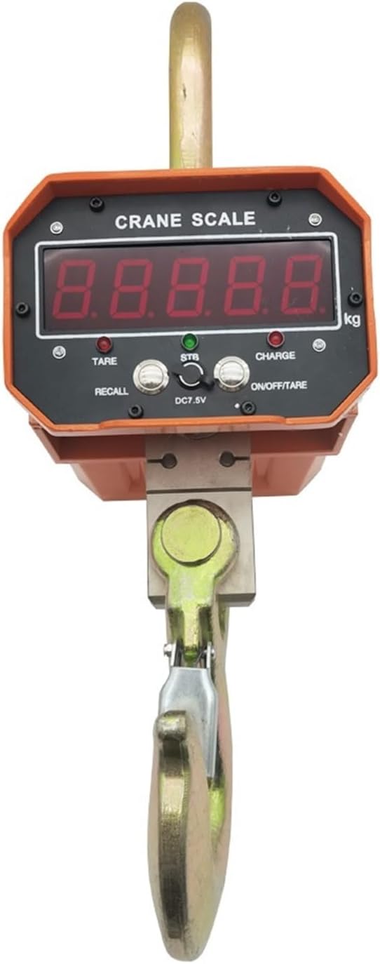 Portable Digital Crane Scale 5T/5000kg OCS Digital Lifting Scale Red Or Green Display Aluminum Shell Wireless Remote Control Industrial Weighing Crane Scale (Red Word 5 Ton)