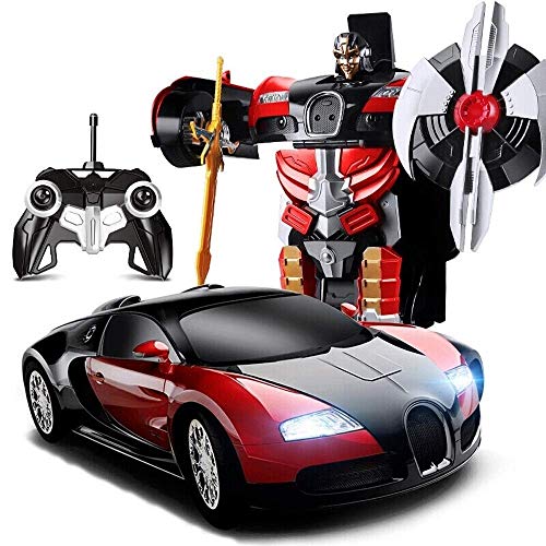 Review Woote Kids RC Vehicle Autobot Toy Induction Transformer Wireless Remote Control Car Transform...