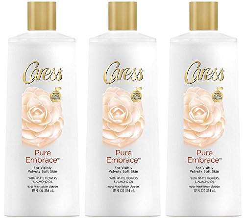 Caress Body Wash - Pure Embrace - Fine Fragrance - Net Wt. 12 FL OZ (354 mL) Per Bottle - Pack of 3 Bottles