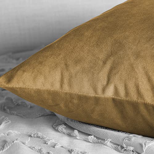 Image of HPD Half Price Drapes Cushion Cover 18 x 18 Heritage Plush Velvet - VPYC-190159-CC18PR - Pair, Retro Gold