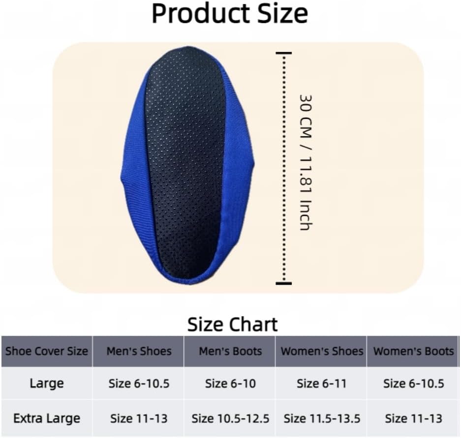 Reusable Shoe Covers Thickened Cloth Fabric Boot Covers Machine Washable Non Slip Booties Pack Of 10 Pairs (Mixed Color, Large) - Image 2