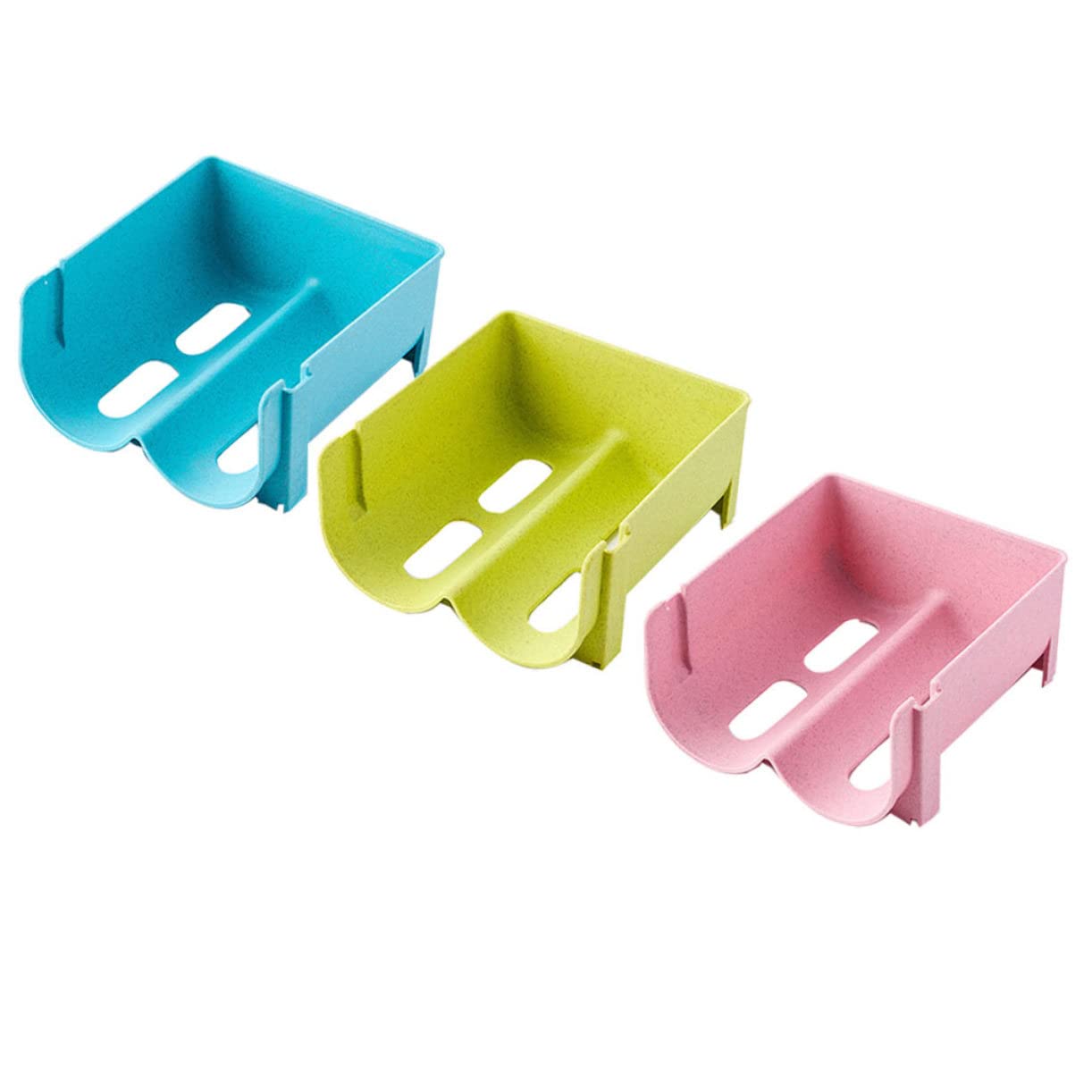 SOLUSTRE 3Pcs Stackable Refrigerator Storage Boxes for Drinks Drink Containers Stylish Wine Organizers with Environmental Material for Fridge Organization