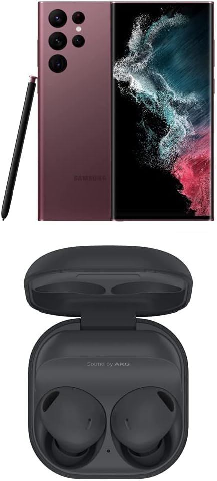 SAMSUNG Galaxy S21 FE 5G Cell Phone, Factory Unlocked Android Smartphone, 128GB Burgundy with Bluetooth Earbuds