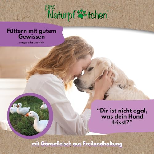 Naturpfötchen Freilandgans - Kaltgepresstes Premiumfutter aus Freilandhaltung - Reich an Ballaststoffen und Protein (25%) - ohne Konservierungsstoffe - Produziert von der Markus Mühle (5kg)