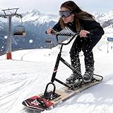 vnmudzeo Innovativer Schneemobil, Aluminiumrahmen & 5-Lagiges Ahorndeck, Professionelles Snowboard-Schlitten Eisige Seen Und Schneebedeckte Berge Wood