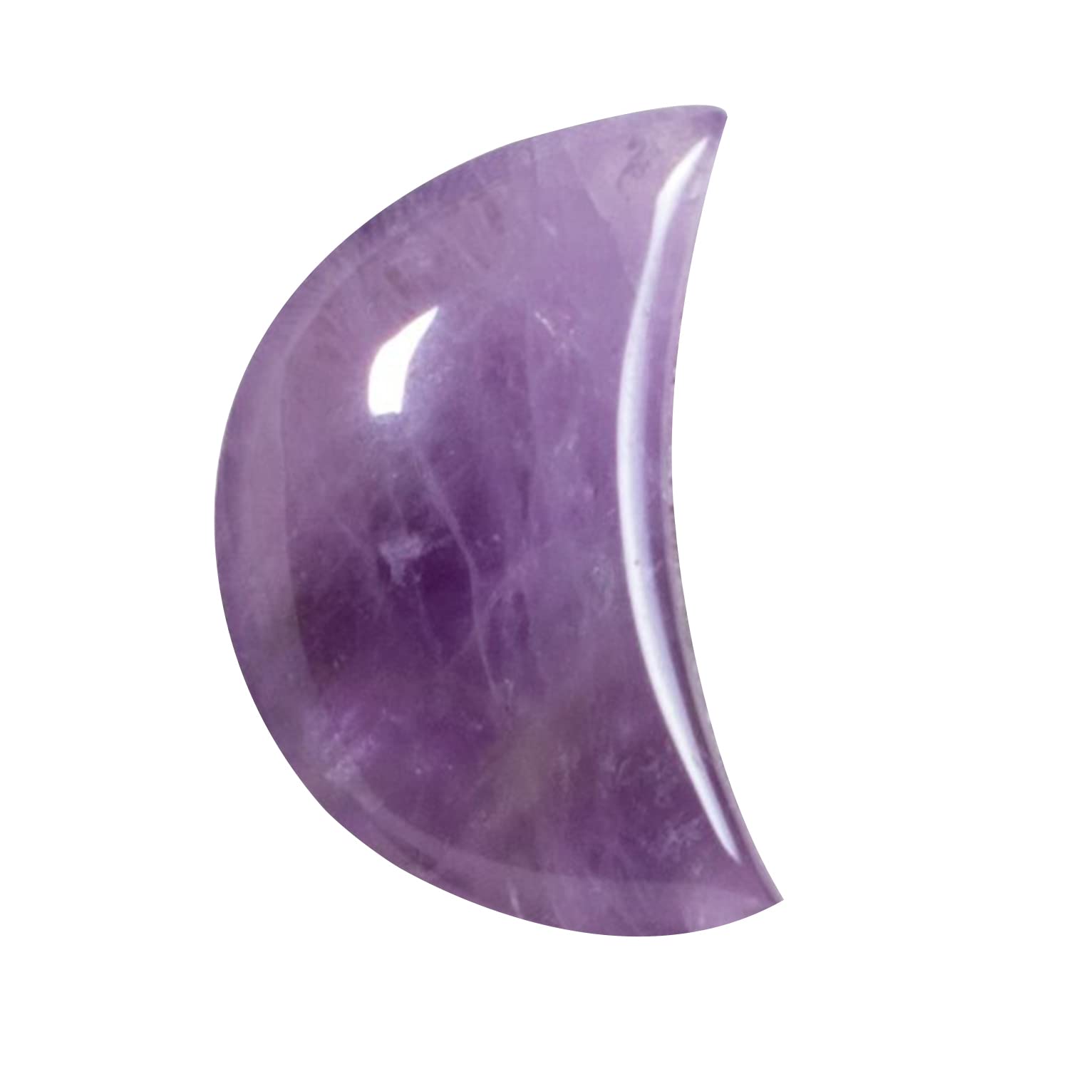 soulnioiSoulnioi Crescent Moon Shape Amethyst Healing Crystal Palm Pocket Stone for Reiki Meditation, Polished Stones for Home Decor, 7 Chakras Healing Crystal Stars Stones