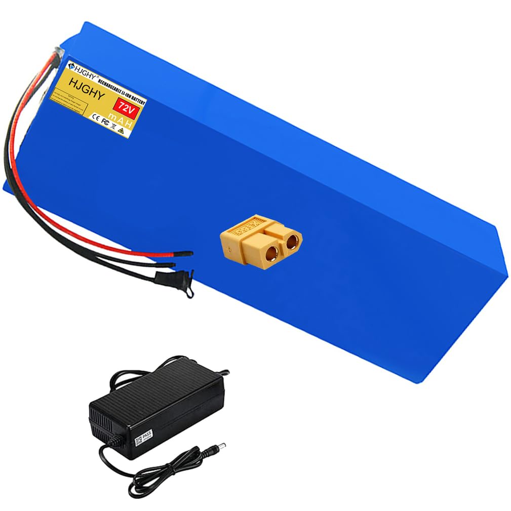 Lithium Battery 72V 20Ah 30Ah 40Ah 50Ah Replacement Batteries 72 Volt PVC Lithium Battery with Charger and BMS for 1440W-3600W Motor Kits