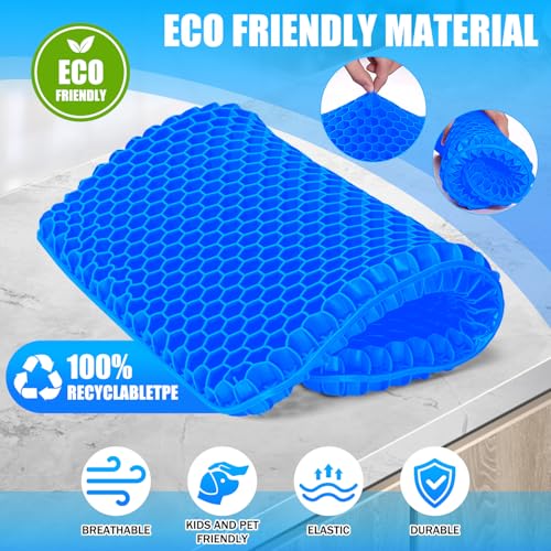 Miniatura 5 de Vmingo Cojin De Gel,Cojin Silla Oficina,Cojín Antiescaras Suave Y Cómodo Con Funda Extraíble,Apoyo Transpirable Con Funda Antideslizante, Ideal Para Coche, Oficina Y Silla Ruedas Azul Oscuro