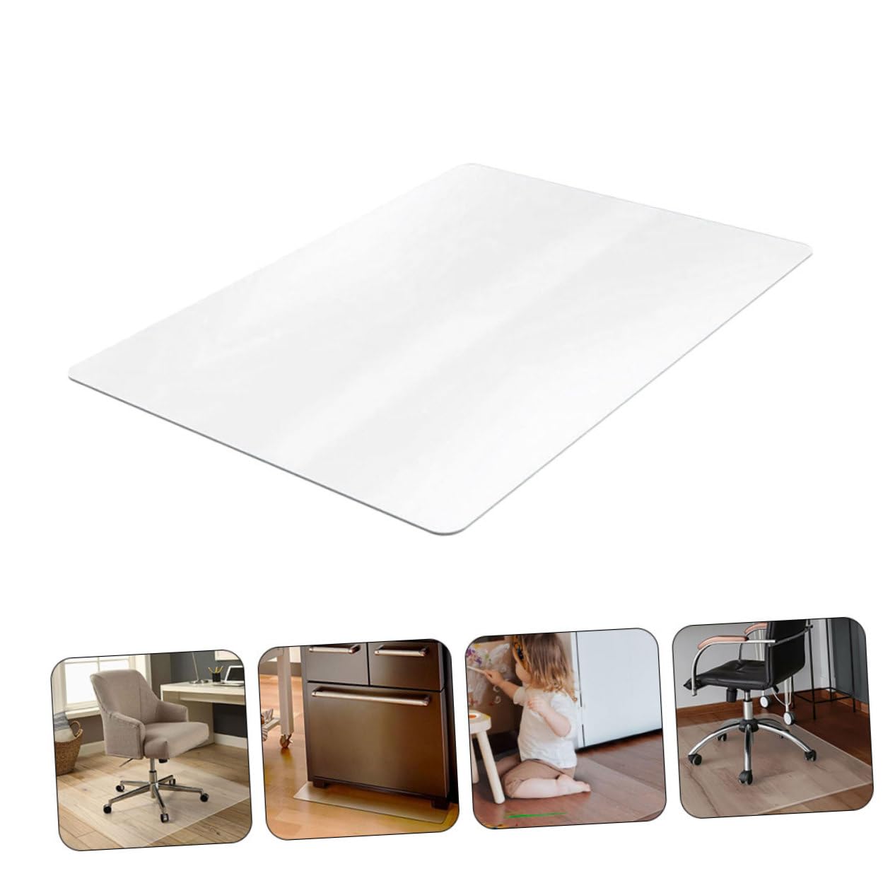 Alfombrilla Protectora Transparente para Suelo Mat De Oficina Antideslizante para Escritorio Protector De Piso para Muebles y Refrigeradores Grosor para Parquet