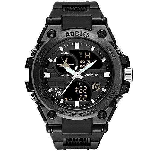 Mens Analog Digital Watch, Vikano LED 50M Waterproof Outdoor Sport Watch Military Multifunction Casual Dual Display 12H/24H Stopwatch Calendar Wrist Watch