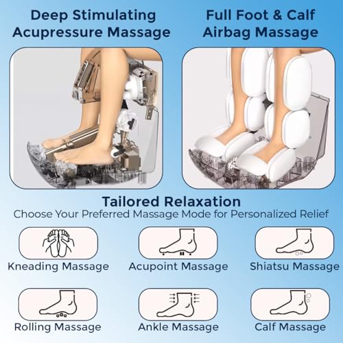 Image of JSB HF60 Shiatsu Massager for Leg Pain Relief with Heat (AC Powered) (Black)