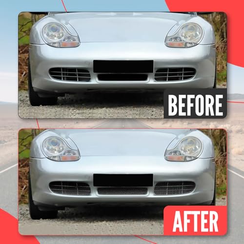 Image of 5Pcs Front Outer Centre Radiator Grille Guards and Side Vent Set,Front Bumper Grille Mesh Inlet Screens Protection Inserts Set for Porsche 986 Boxster /S 1997-2002