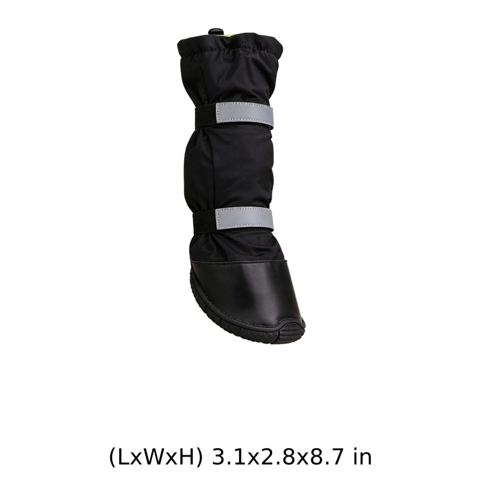 Buty dla średnich i dużych psów, czarne buty dla psów z przedłużonym mankietem, podwójne i odblaskowe paski, ochraniacze łap, na zimę, śnieg i deszcz, wodoodporne, 4 szt