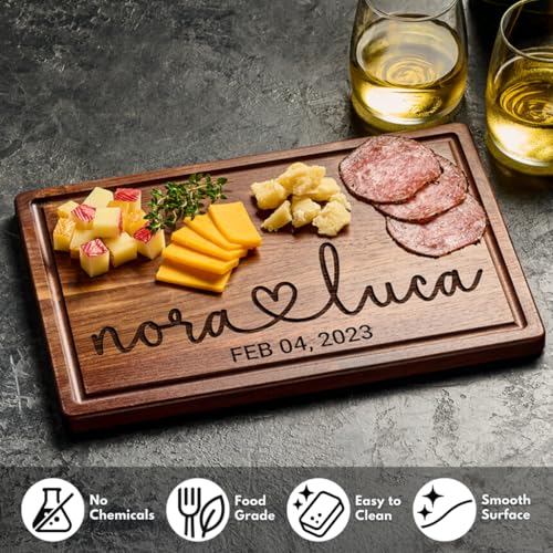 Tabla de cortar rectangular madera nogal personalizada miniatura 5