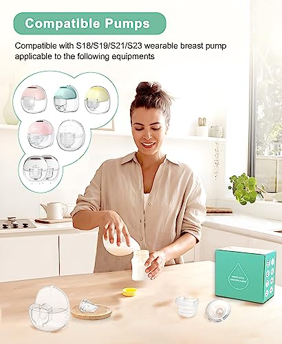 Image of Wearable Breast Pump Accessories Milk Collector Cup Replacement Pump Parts Flange 27mm Compatible with Mommed TSRETE Missaa Mumgaroo S21 /S19 /S18 Pump, Bonus 1pcs Duckbill Valve&Silicone Diaphragm