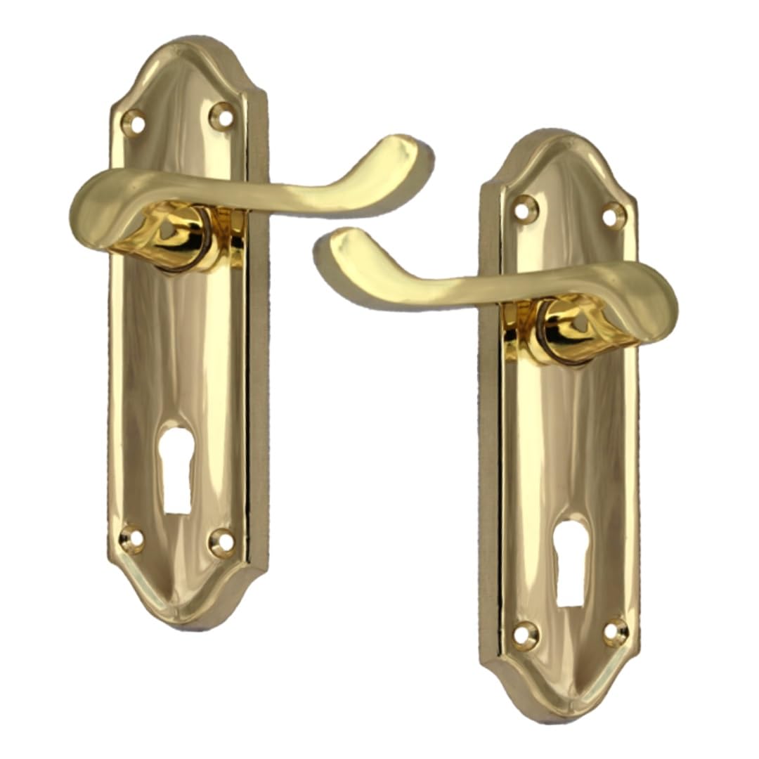 Epsom Door Handle Brass Epsom Door Handles Internal Door Handle Set With Sash Lock – 1 Pair Lock Handles For Internal Doors
