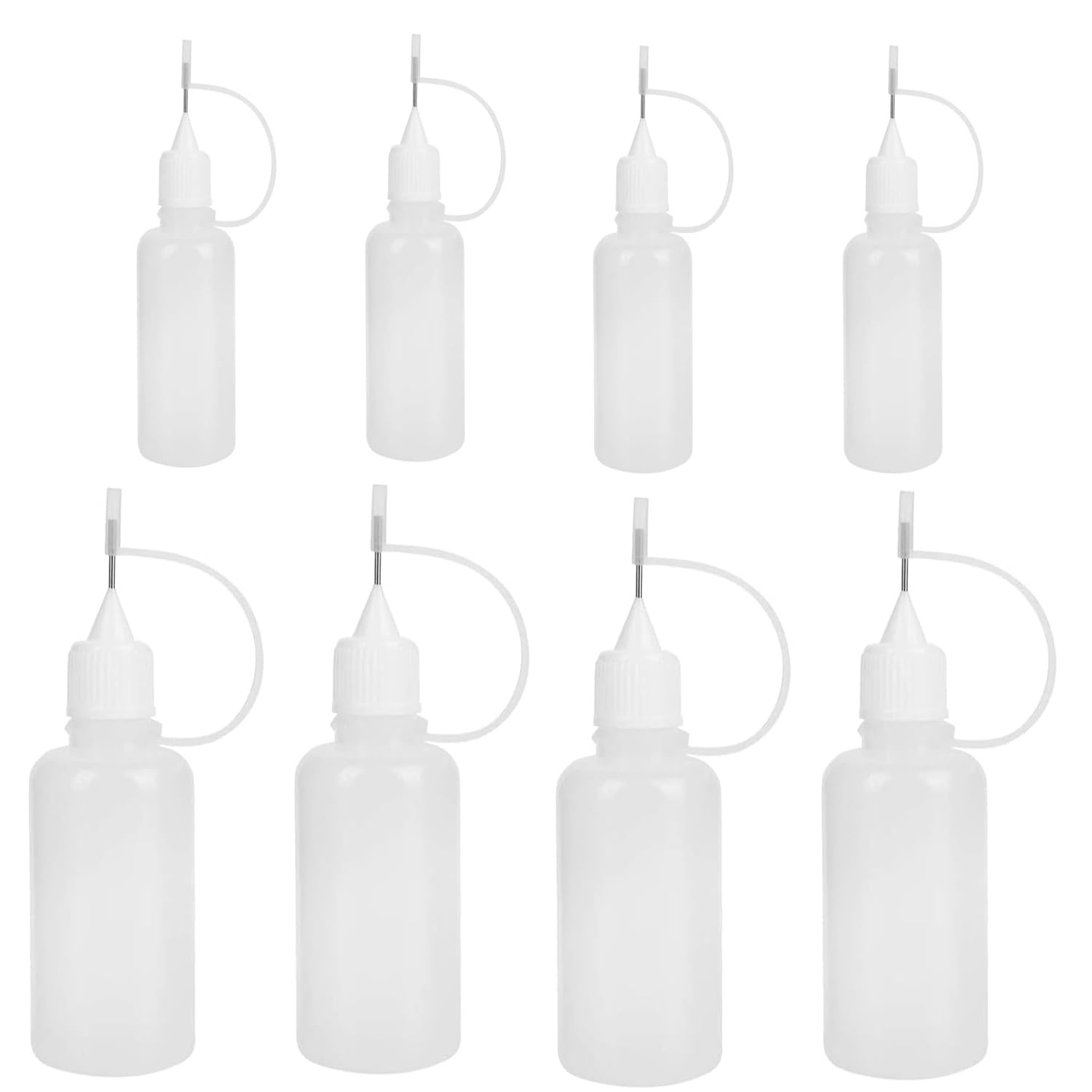 Zwenjuan 8 Pcs Precision Tip Applicator Bottles, Dropper Bottle, Needle Bottle Applicator, Squeezy Bottles with Nozzles,for Glue, Ink, DIY Paint & Crafting Projects(5ml,10ml)