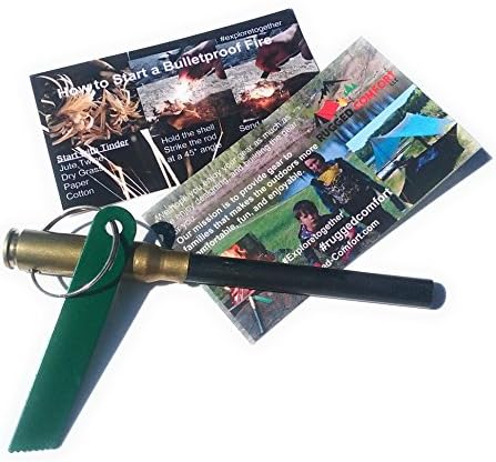 Rugged Comfort Bulletproof Fire Starter | Easy to Use Emergency Survival Fire Steel | Bushcraft Flint and Steel Magnesium Fire Starter | All Weather Ferro Rod | Made in USA