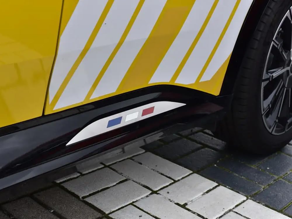 Cubierta de acero para Renault-5 E-Tech | Decoración de umbrales exteriores | 2 piezas inoxidable 5 R5 Evolution Electric 95 120 150 Urban Range Comfort Techno Iconic Accesorios y Tech Tuning Piezas