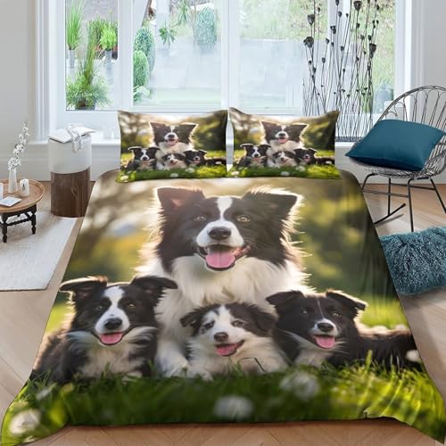 Housse de couette Border Collie 140x200 en microfibre résistante haute densité - 4