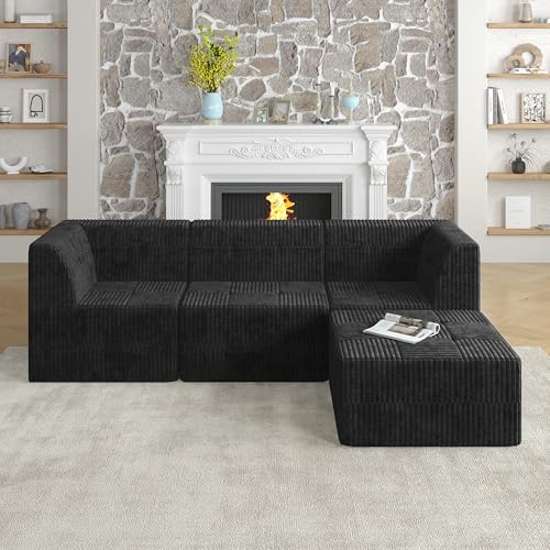 Best Couch for Rental Property: Top Modular Sofas for Small Spaces 2 espidoo Modular Sectional Sofa: Modern L-Shaped Couch with Ottoman for Short Term Rentals & Small Apartments - No Assembly Compressed Design, Durable Fabric, Space Saving Sleeper Sofa for Landlords