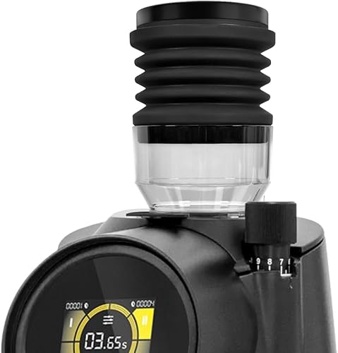 Soplador de aire de tolva de dosis única, molinillo de café transparente de PC con fuelle de silicona y tapa de acero inoxidable, compatible con